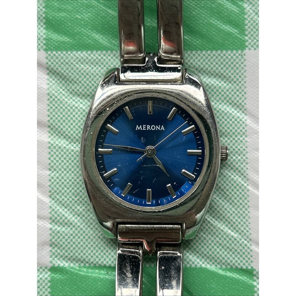 Medina Silver Tone Blue Dial Women’s Quartz Watch